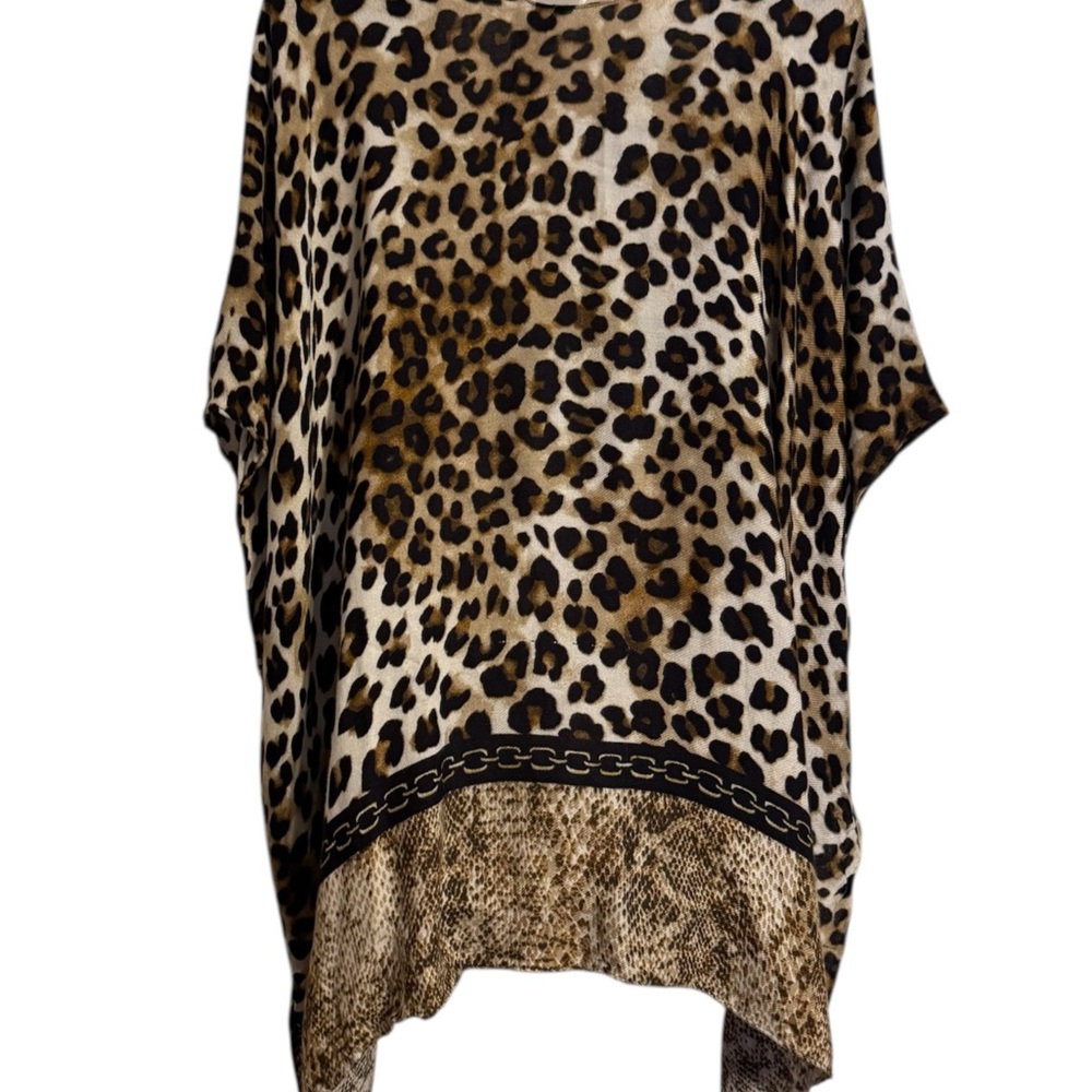 Chico's Animal Print Open Front Ruana/Kimono/Topper OSFA #6 - Picture 6 of 7